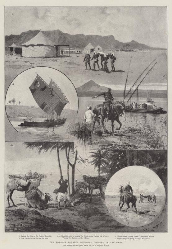 O avanço em direção a Dongola, cólera no acampamento de Henry Charles Seppings Wright