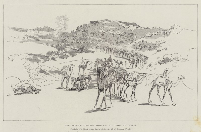 O avanço em direção a Dongola, um comboio de camelos de Henry Charles Seppings Wright