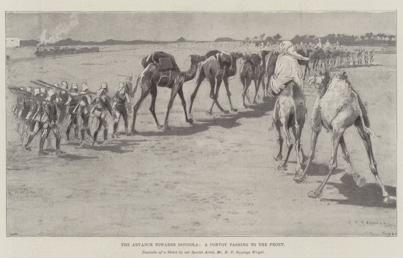 O avanço em direção a Dongola, um comboio passando para a frente de Henry Charles Seppings Wright