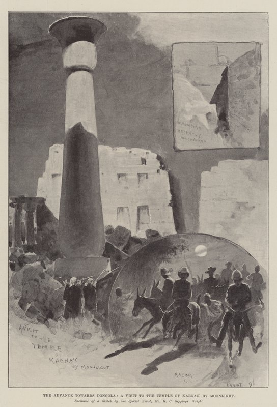 O avanço em direção a Dongola, uma visita ao Templo de Karnak ao luar de Henry Charles Seppings Wright