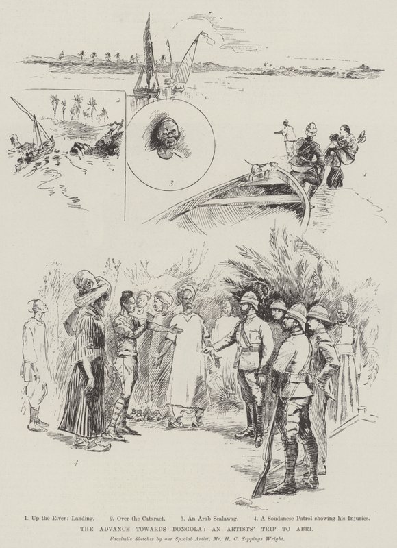O avanço em direção a Dongola, uma viagem de artistas para Abri de Henry Charles Seppings Wright