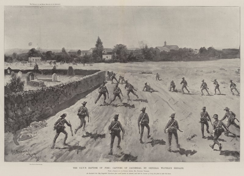 O Batismo de Fogo do CIV, Captura de Jacobsdal pela Brigada do General Wavell de Henry Charles Seppings Wright