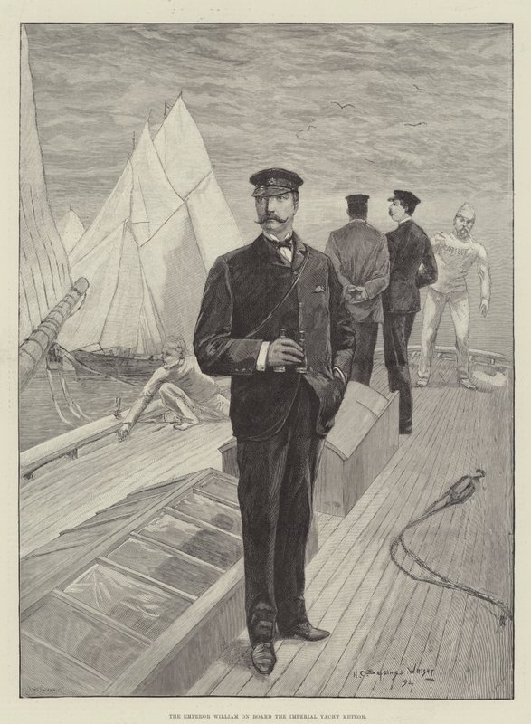 O Imperador William a bordo do Imperial Yacht Meteor de Henry Charles Seppings Wright