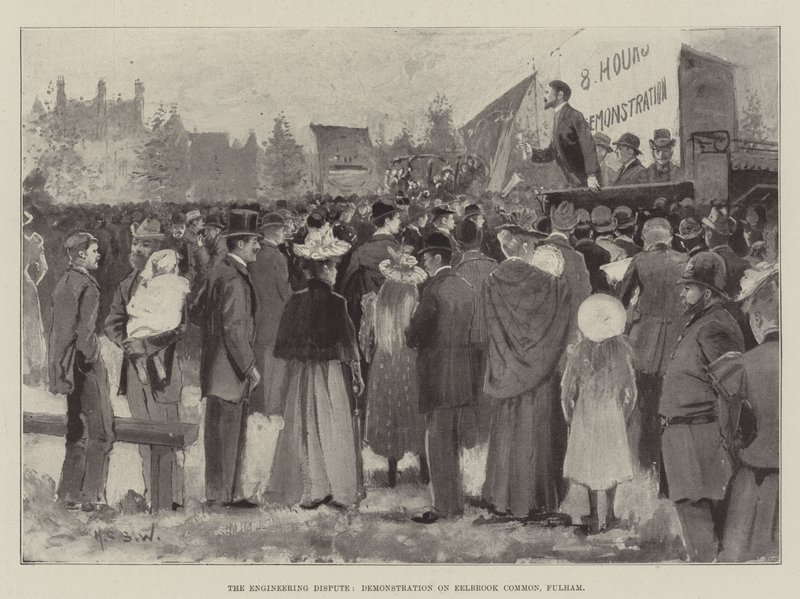 A disputa de engenharia, demonstração em Eelbrook Common, Fulham de Henry Charles Seppings Wright
