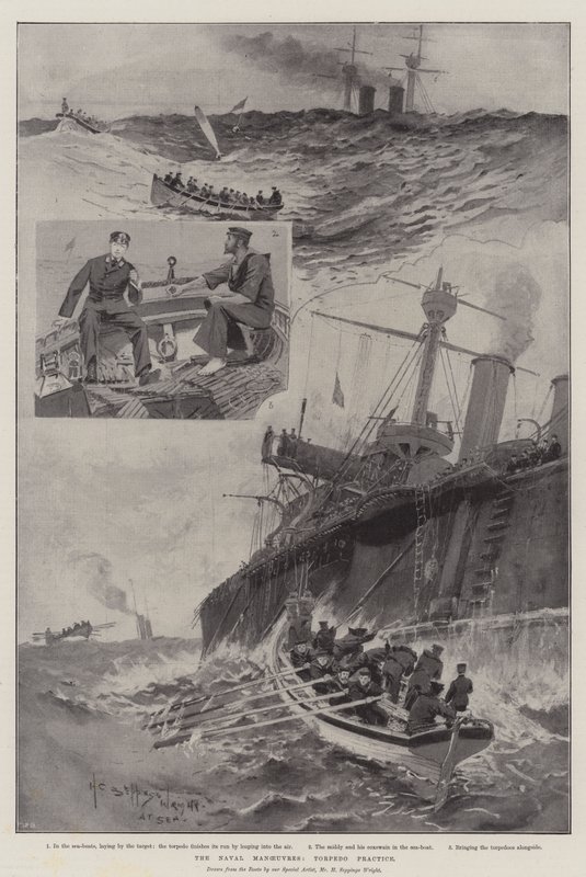 As manobras navais, prática de torpedo de Henry Charles Seppings Wright