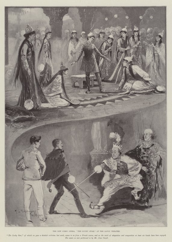 A nova ópera de quadrinhos, The Lucky Star, no Teatro Savoy de Henry Charles Seppings Wright