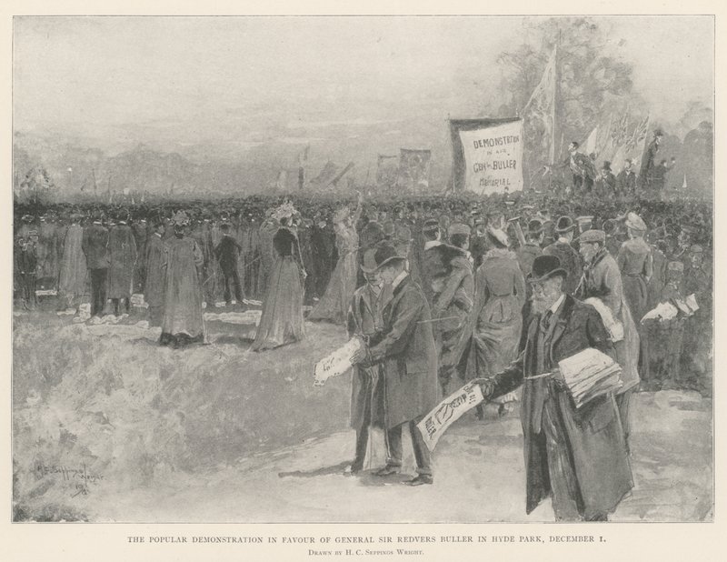 A demonstração popular em favor do general Sir Redvers Buller no Hyde Park, 1 de dezembro de Henry Charles Seppings Wright