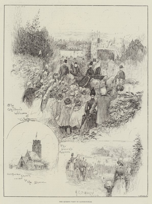 A visita da rainha a Sandringham de Henry Charles Seppings Wright