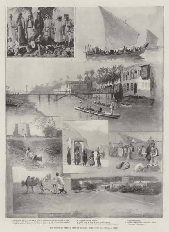 O ganho francês relatado em Muscat, cenas no Golfo Pérsico de Henry Charles Seppings Wright