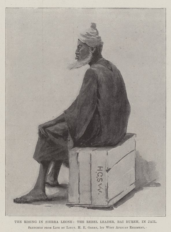 A ascensão em Serra Leoa, o líder rebelde, Bai Bureh, na cadeia de Henry Charles Seppings Wright
