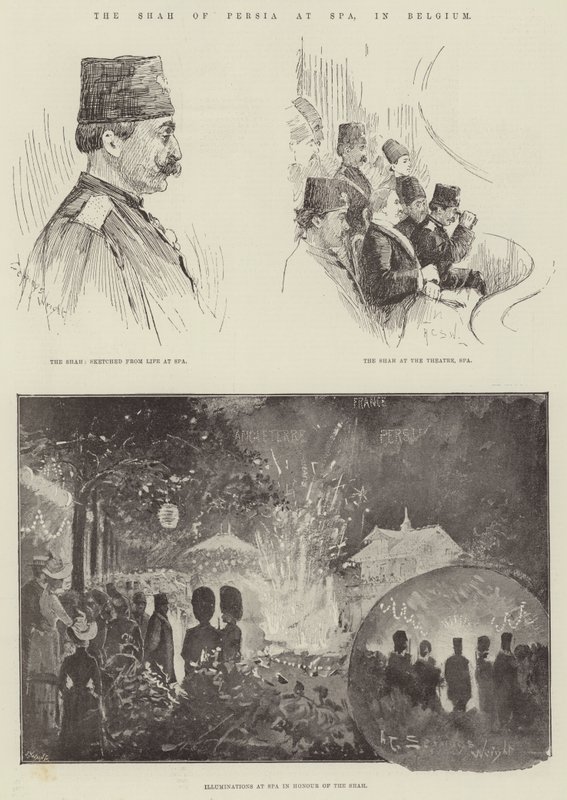 O Xá da Pérsia no Spa, na Bélgica de Henry Charles Seppings Wright