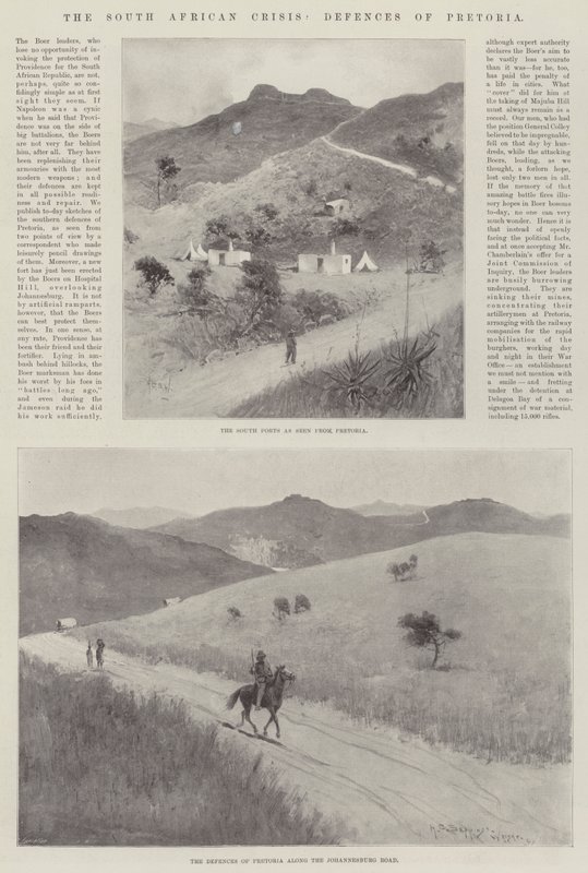 A crise sul-africana, defesas de Pretória de Henry Charles Seppings Wright