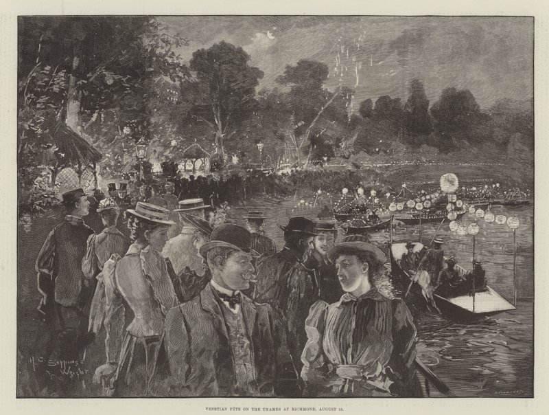 Festa veneziana no Tamisa em Richmond, 15 de agosto de Henry Charles Seppings Wright