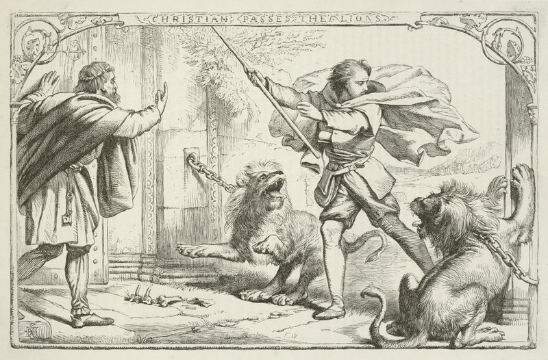 Ilustração para o progresso do peregrino por John Bunyan de Henry Courtney Selous