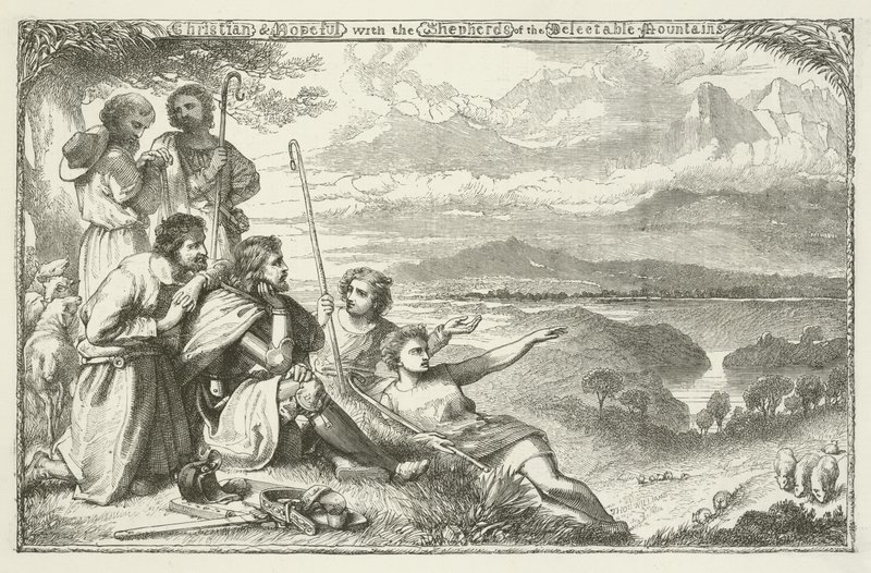 Ilustração para o progresso do peregrino por John Bunyan de Henry Courtney Selous