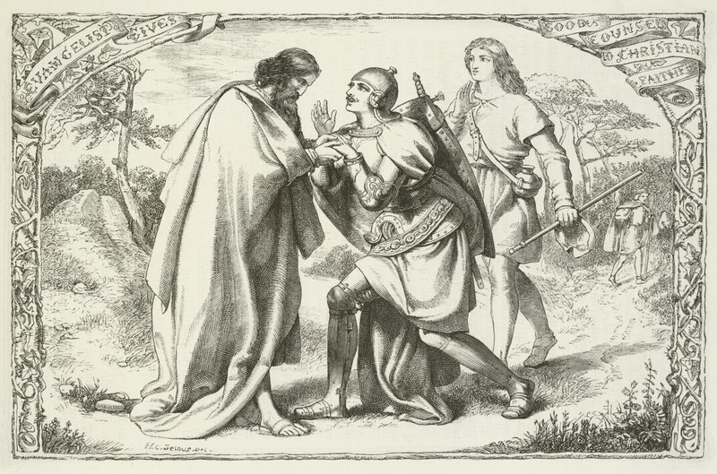 Ilustração para o progresso do peregrino por John Bunyan de Henry Courtney Selous