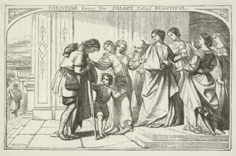Ilustração para o progresso do peregrino por John Bunyan de Henry Courtney Selous