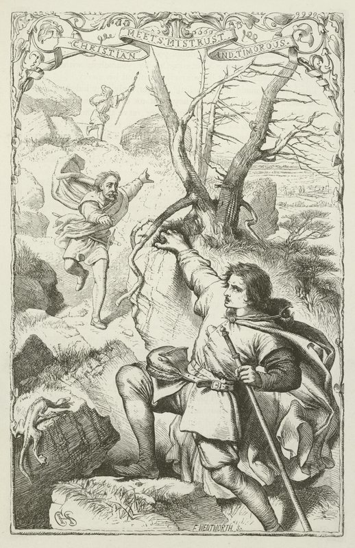 Ilustração para o progresso do peregrino por John Bunyan de Henry Courtney Selous