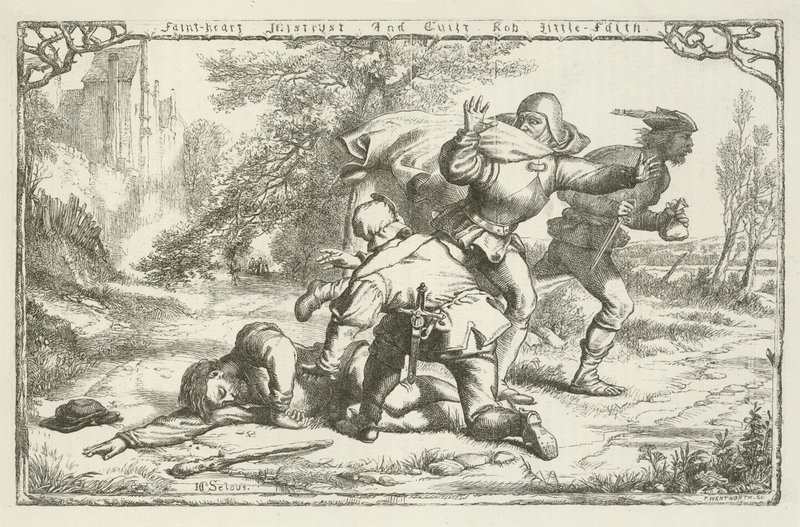 Ilustração para o progresso do peregrino por John Bunyan de Henry Courtney Selous