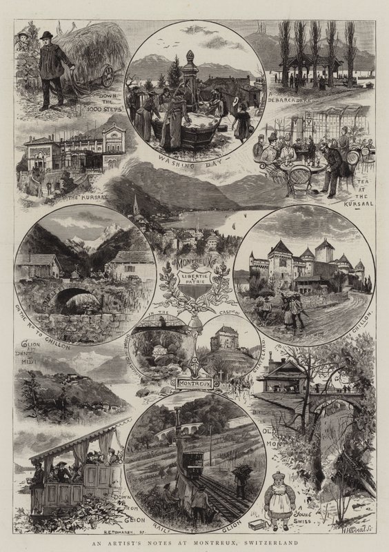 Notas de um artista em Montreux, Suíça de Henry Edward Tidmarsh