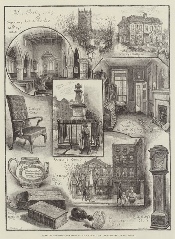 Memoriais pessoais e relíquias de John Wesley, para o centenário de sua morte de Henry Edward Tidmarsh