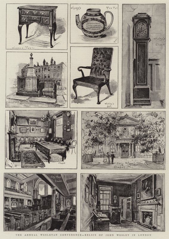 A Conferência Anual Wesleyana, relíquias de John Wesley em Londres de Henry Edward Tidmarsh