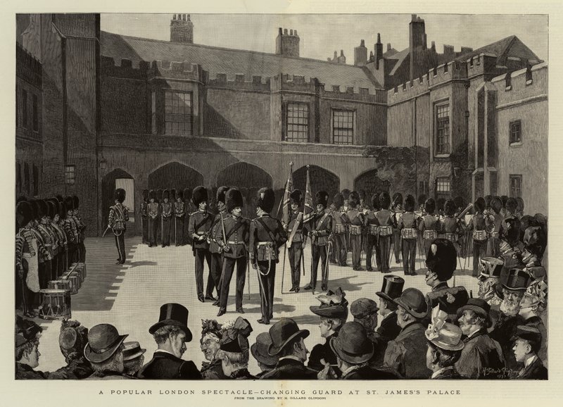Um espetáculo popular em Londres, mudando de guarda no Palácio de St. James de Henry Gillard Glindoni
