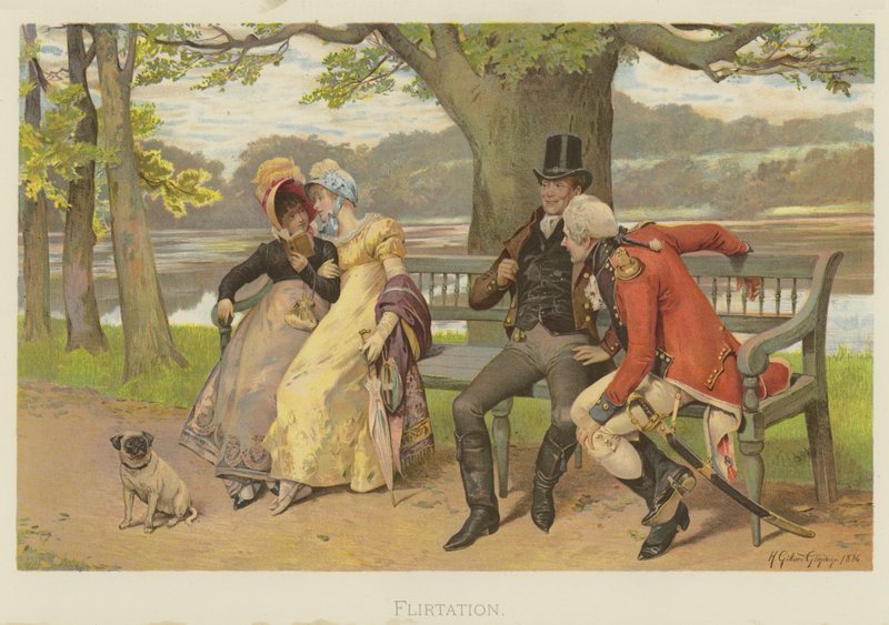 Flirtation (cromolitho) de Henry Gillard Glindoni