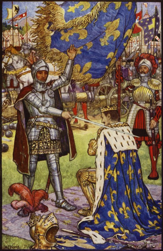 Francisco I, o rei da França, recebe a ordem de cavaleiros de Bayard de Henry Justice Ford