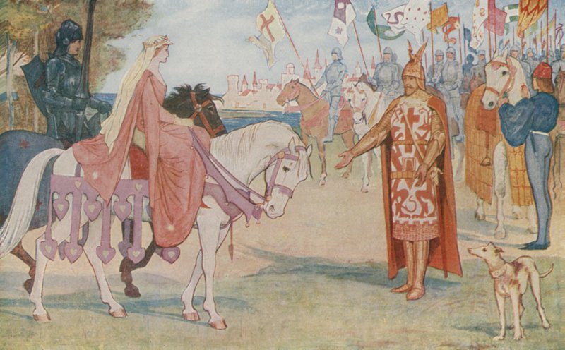 Lancelot traz Guenevere para Arthur de Henry Justice Ford