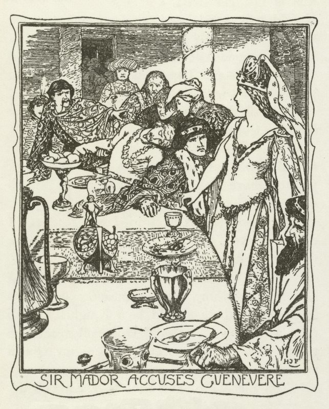 Sir Mador acusa Guenevere de Henry Justice Ford