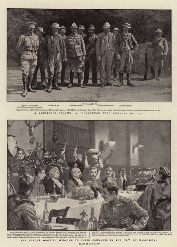 Um atentado infrutífero, uma conferência com o general De Wet, o londrino escocês de boas-vindas aos seus camaradas no CIV em Hallowe&39;en de Henry Marriott Paget