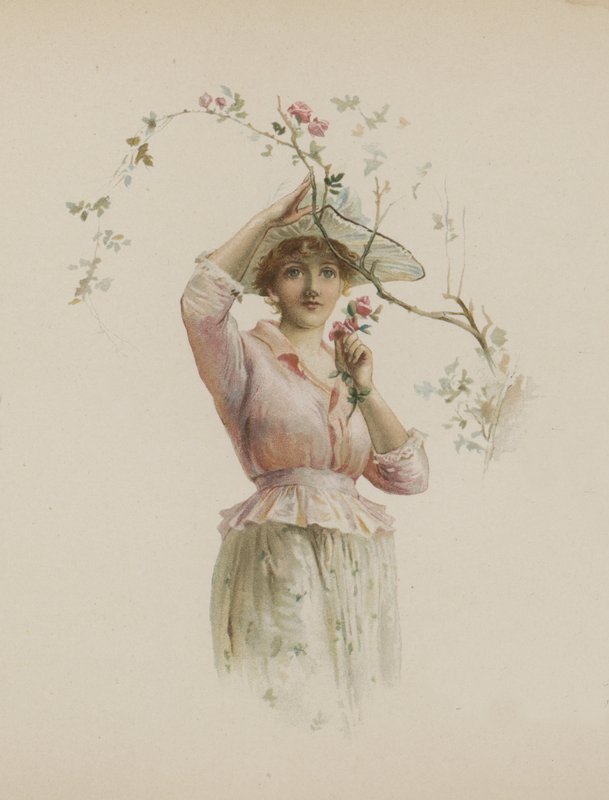 Um vermelho, rosa vermelha (chromolitho) de Henry Marriott Paget