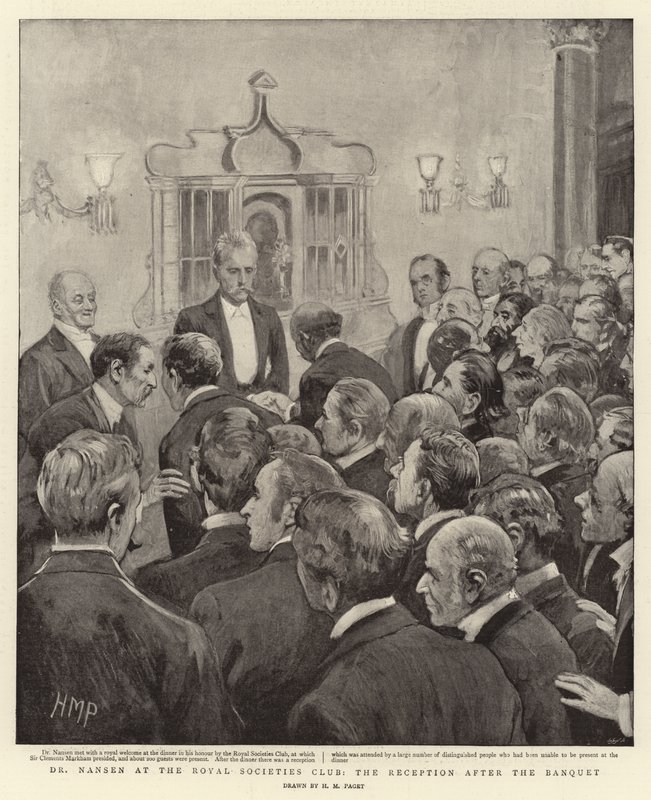 Dr. Nansen no Royal Societies Club, a recepção após o banquete de Henry Marriott Paget