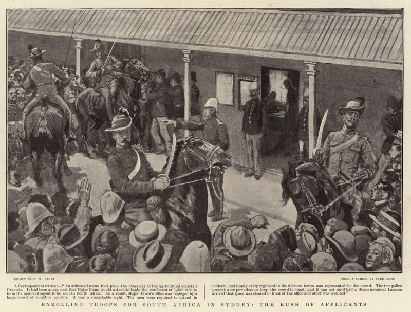 Inscrição de tropas para a África do Sul em Sydney, o Rush of Applicants de Henry Marriott Paget