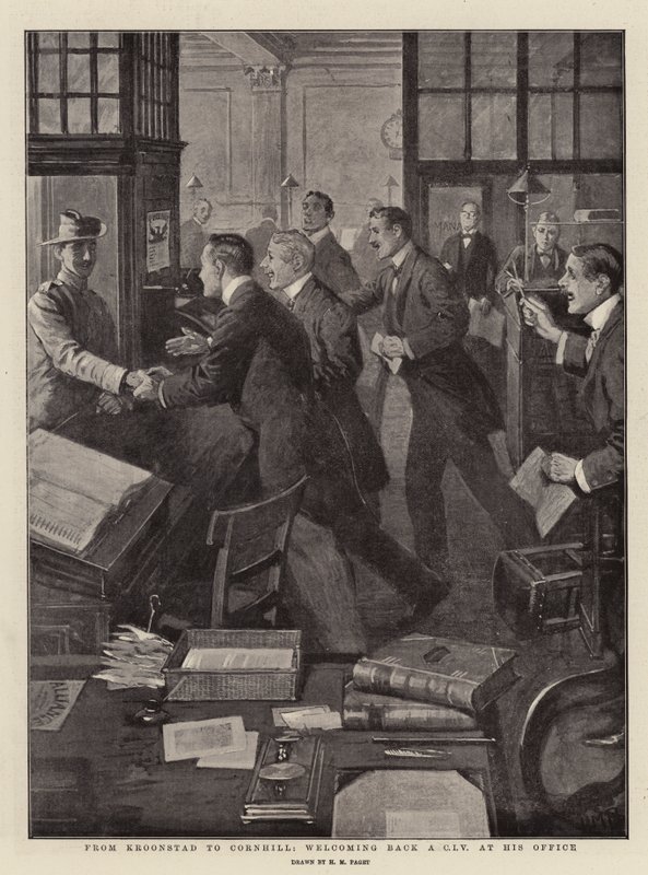 De Kroonstad a Cornhill, dando as boas-vindas a um CIV em seu escritório de Henry Marriott Paget