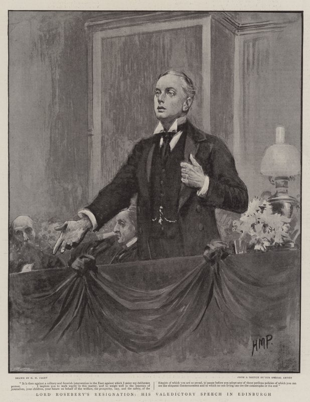 Renúncia de Lorde Rosebery, seu discurso de despedida em Edimburgo de Henry Marriott Paget