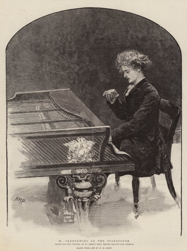 M Paderewski no Pianoforte de Henry Marriott Paget