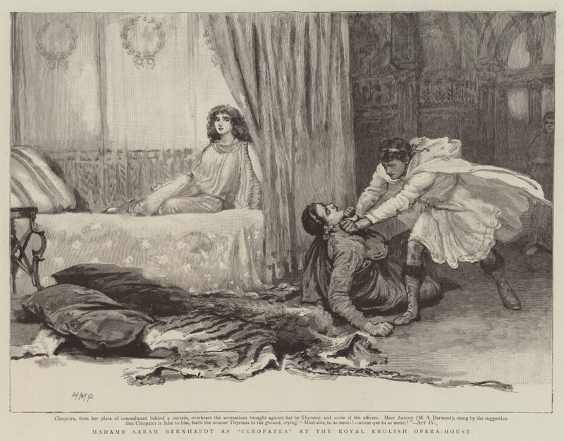 Madame Sarah Bernhardt em Cleópatra na Royal English Opera House de Henry Marriott Paget