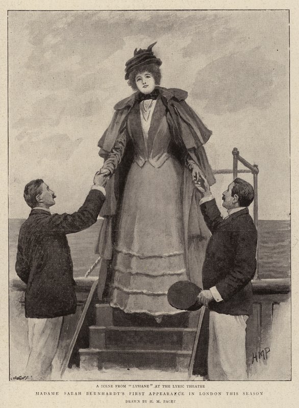 Primeira aparição de Madame Sarah Bernhardt em Londres nesta temporada de Henry Marriott Paget