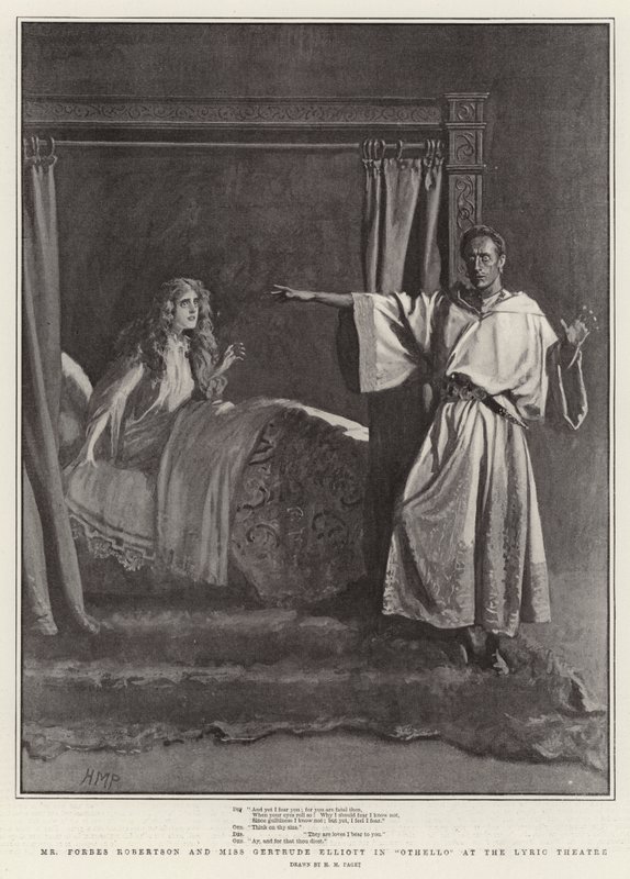 Sr. Forbes Robertson e Miss Gertrude Elliott em Othello no Lyric Theatre de Henry Marriott Paget