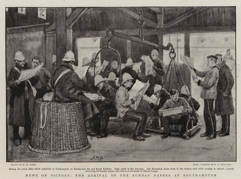 Notícias da vitória, a chegada dos jornais dominicais em Southampton de Henry Marriott Paget