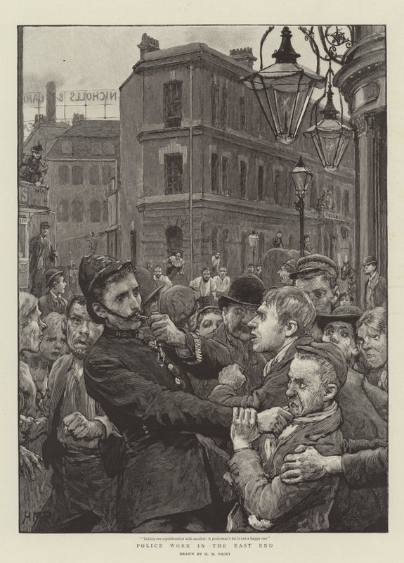 Polícia trabalha no East End de Henry Marriott Paget