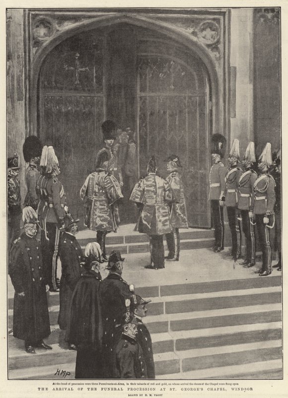 A chegada da procissão fúnebre na capela de São Jorge, Windsor de Henry Marriott Paget