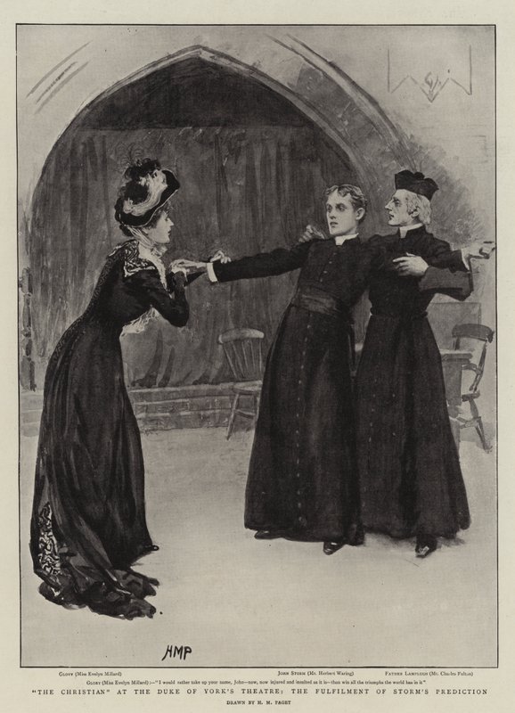 O cristão no teatro do duque de York, o cumprimento da previsão da tempestade de Henry Marriott Paget