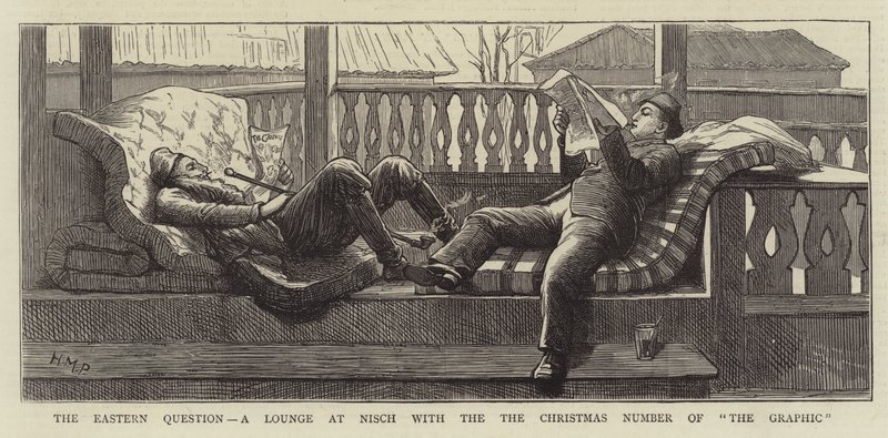 A questão oriental, um salão em Nisch com o número de Natal do gráfico de Henry Marriott Paget