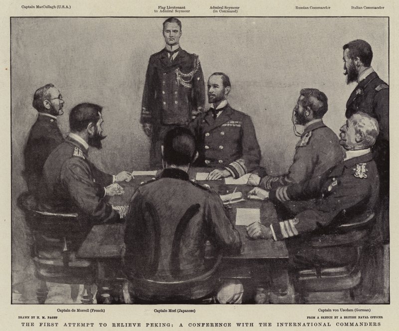 A primeira tentativa de aliviar Pequim, uma conferência com os comandantes internacionais de Henry Marriott Paget