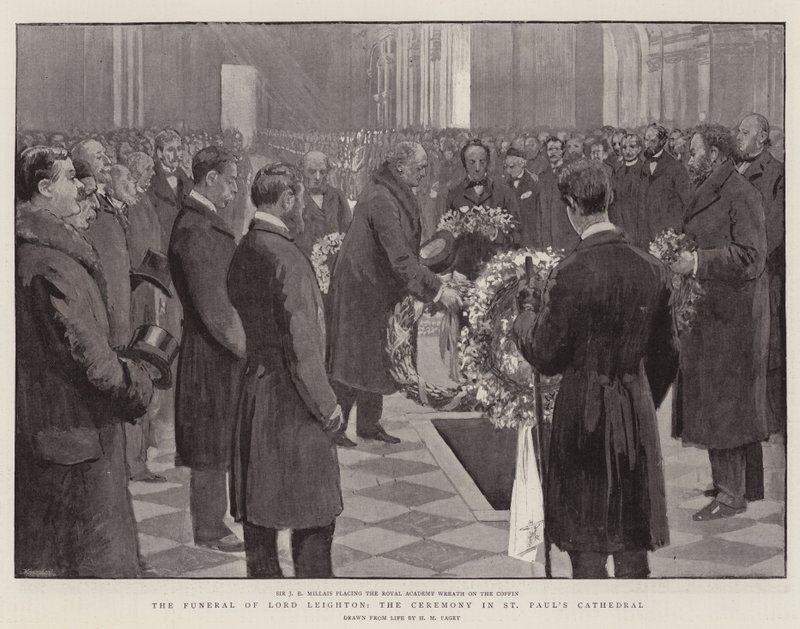O funeral do falecido lorde Leighton, a cerimônia na catedral de São Paulo de Henry Marriott Paget