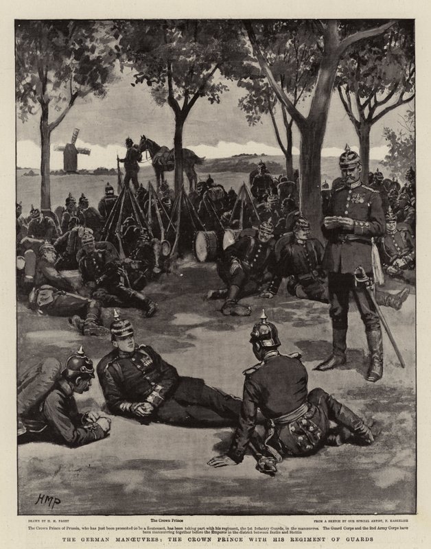 As manobras alemãs, o príncipe herdeiro com seu regimento de guardas de Henry Marriott Paget