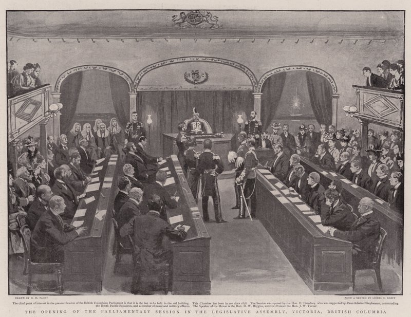 A abertura da sessão parlamentar na Assembléia Legislativa, Victoria, British Columbia de Henry Marriott Paget
